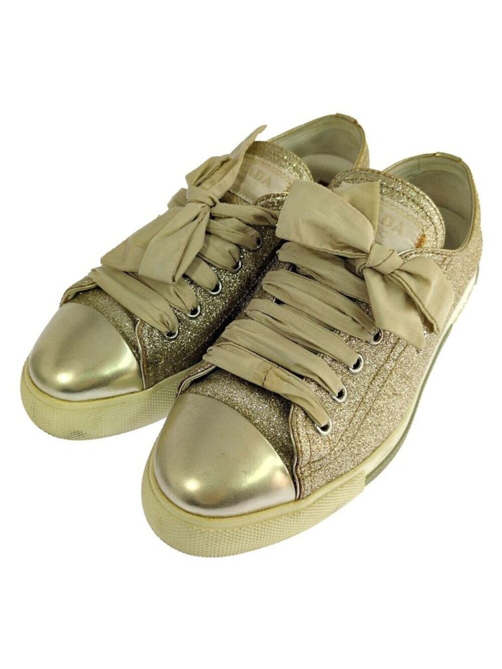 Prada Glitter Sneakers Gold 36.5